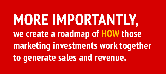 More-importantly, we create a roadmap of HOW those marketing investments work together to generate sales and revenue.